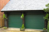 Sectional Green Garage Door